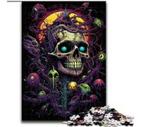 Puzzle psychédélique Crâne 1000 pièces pour Adultes, Jeu Stimulant, Chaque pièce est Unique - Jeu Familial Stimulant (26x38cm)