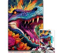 Puzzle psychédélique Crocodile du Nil 1000 pièces pour Adolescents, Jouet éducatif et décompressant, Cadeau du Père Noël Secret (50x75cm)