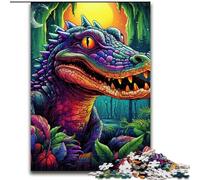 Puzzle psychédélique Crocodile du Nil 1000 pièces pour Adultes, Jeu Familial interactif, décoration d'intérieur à Faire soi-même, Cadeau Stimulant (Taille 26x38cm)