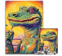 Puzzle psychédélique Crocodile du Nil 1000 pièces pour Adultes, Puzzle en Bois idéal pour Les Amoureux, Cadeau Parfait pour Noël, Le Nouvel an ou la Saint-Valentin 50x75cm/19,68x29,52 Pouces