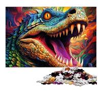 Puzzle psychédélique Crocodile du Nil 1000 pièces pour Adultes, Puzzle en Bois, Jeu décoratif Stimulant pour Le Cerveau, Jouet interactif Familial 50x75cm / 19,68x29,52 Pouces