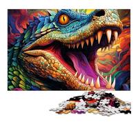 Puzzle psychédélique Crocodile du Nil 1000 pièces pour Adultes, Puzzle en Carton, décoration idéale pour la Maison ou Le Bureau, Cadeau de Noël idéal 26x38cm / 10,23x14,96 Pouces