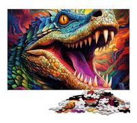 Puzzle psychédélique Crocodile du Nil 1000 pièces pour Adultes Puzzles en Bois pour la décoration intérieure et Les Vacances 50x75cm / 19,68x29,52 Pouces