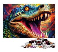 Puzzle psychédélique Crocodile du Nil 1000 pièces pour Adultes Puzzles en Carton pour la décoration intérieure et Les Vacances 26x38cm / 10,23x14,96 Pouces
