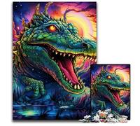 Puzzle psychédélique Crocodile du Nil 1000 pièces pour Adultes. Puzzles pour Adultes. Activité familiale Amusante, défi cérébral, Cadeau Parfait pour Adolescent 26x38cm/10,23x14,96 Pouces.