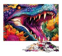 Puzzle psychédélique Crocodile du Nil 1000 pièces, Puzzle Impossible pour Adultes, Casse-tête Stimulant pour Adolescents, Jeu interactif Amusant en Famille 26x38cm / 10,23x14,96 Pouces