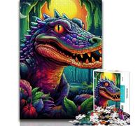 Puzzle psychédélique Crocodile du Nil pour Adolescents 1000 pièces, Jeu Stimulant, idéal comme Cadeau pour Toute la Famille (38x26cm)