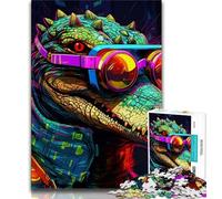 Puzzle psychédélique Crocodile du Nil pour Adultes et Adolescents, 1 000 pièces, Aide Le Cerveau à exercer des Jouets addictifs pour cultiver la Patience Une œuvre d'art (50x75cm)