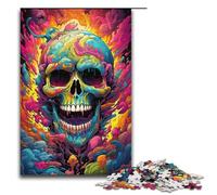 Puzzle psychédélique de 1 000 pièces avec têtes de Mort colorées pour Adultes Puzzle Impossible Anti Stress pour Adolescents de 14 Ans et Plus 1 000 pièces (38 x 26 cm)