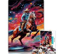 Puzzle psychédélique de 1 000 pièces pour Adolescents, Chevaux colorés, Jeux éducatifs, décoration d'intérieur, à Offrir en Cadeau à Toute la Famille (38x26cm)