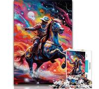 Puzzle psychédélique de 1 000 pièces pour Adultes, Chevaux colorés, Difficile à réaliser, mais Amusant et Humoristique, décoration d'intérieur et Cadeaux Uniques (50x75cm)