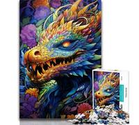 Puzzle psychédélique de 1 000 pièces pour Adultes, Motif Dragon, Jeu Stimulant et décoration Murale pour Toute la Famille, Cadeaux Uniques pour Anniversaire et Noël (38x26cm)