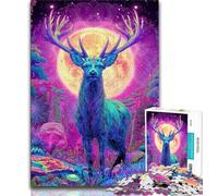 Puzzle psychédélique de 1 000 pièces représentant Un cerf visionnaire pour Adultes et Adolescents, idéal pour soulager Le Stress et Offrir à Toute la Famille (50 x 75 cm)