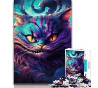 Puzzle psychédélique de 1 000 pièces représentant un chat et un animal,idéal pour les adolescents,idéal pour une activité familiale stimulante,à faire soi-même,pour décorer un mur de la maison,50x75cm