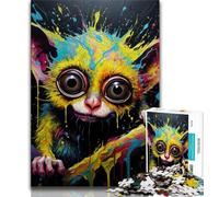 Puzzle psychédélique de 1 000 pièces représentant Un lémurien, idéal pour Les Adultes Stimule Le Cerveau et stimule la Patience 38x26cm