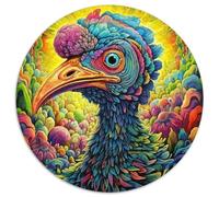 Puzzle psychédélique de 1 000 pièces représentant Un Oiseau Puzzle Rond de 1 000 pièces, idéal pour s'amuser en Famille à Noël, Thanksgiving, Les Anniversaires et Pâques (67,5x67,5cm)