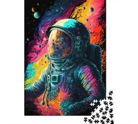 Puzzle psychédélique de 1000 pièces avec astronautes pour adultes, cadeau d'Halloween, puzzle en bois pour adolescents, décoration et cadeaux uniques pour la maison, 1000 pièces (75 x 50 cm)