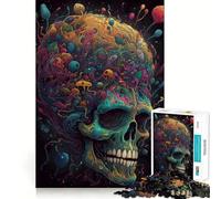 Puzzle psychédélique de 1000 pièces avec crâne, idéal pour Les Adolescents et Les Jeux intellectuels Cadeau élégant et de qualité, Parfait pour Toute la Famille (38x52cm)