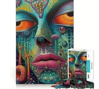Puzzle psychédélique de 1000 pièces pour Adolescents, favorisant la Conscience de soi, améliorant la mémoire et la Relaxation mentale, Cadeau créatif aux Bords Nets (38x26cm)