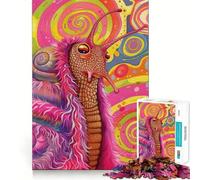 Puzzle psychédélique de 1000 pièces pour Adultes Portrait d'escargot Jeu de réflexion Stimulant Cadeau Exquis et Amusant à Partager (50x75cm)