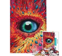 Puzzle psychédélique de 1000 pièces pour Adultes représentant Un œil Humain idéal pour se détendre se défouler et s'amuser à la Maison (Dimensions 38x26cm)