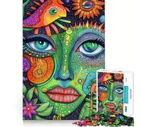 Puzzle psychédélique de 1000 pièces pour Adultes, représentant Un Portrait de Femme Thème Peaceful Time Tight Cut Santa Wish List (38x26cm)