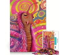 Puzzle psychédélique de 1000 pièces pour Adultes, représentant Un Portrait d'escargot Jeu de réflexion Stimulant à Partager Qualité et découpe exceptionnelles Cadeau raffiné (38x26cm)