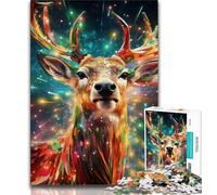 Puzzle psychédélique de 1000 pièces représentant des Rennes, idéal pour Les Adultes, idéal pour soulager Le Stress et Les défis (38x26cm)