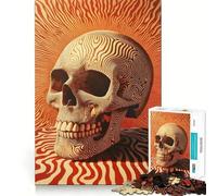 Puzzle psychédélique de 1000 pièces représentant Un crâne, idéal pour Adultes Un Casse-tête cérébral Relaxant à Assembler Lentement Cadeau Parfait (50x75cm)