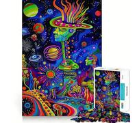 Puzzle psychédélique de 1000 pièces représentant Un Paysage Spatial pour Adultes Jeu d'entraînement cérébral Relaxant et Amusant pour Les fêtes (38x26cm)