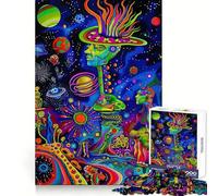 Puzzle psychédélique de 1000 pièces représentant Un Paysage Spatial pour Adultes Jeu d'entraînement cérébral Relaxant et Amusant pour Les fêtes (38x26cm)