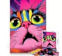 Puzzle psychédélique de 1000 pièces représentant Un Portrait de Chat, idéal pour Les Adolescents Un Jeu Intelligent et apaisant, avec Une découpe Facile Un Cadeau Exceptionnel 50x75cm