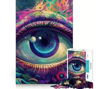 Puzzle psychédélique de 1000 pièces Troisième œil pour Adolescents Jeu Intelligent, Image à Assembler, (38x26cm)