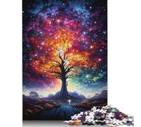 Puzzle Psychédélique de l'arbre Cosmique, défi Difficile, Puzzle en Carton 100% recyclé pour Adultes, Cadeaux d'halloween, 1 000 pièces (38 x 26 cm)