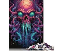 Puzzle psychédélique de l'invasion de Cthulhu, Difficile, en Carton 100% recyclé, pour Femmes et Hommes, Cadeaux de Noël, 1 000 pièces (38 x 26 cm)