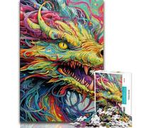 Puzzle psychédélique Dragon pour Adultes, 1 000 pièces, Jeux éducatifs, décoration d'intérieur, à Offrir en Cadeau à Toute la Famille (38x26cm)