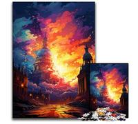 Puzzle psychédélique du Palais de Christiansborg pour Adultes 1000 pièces Puzzle en Papier pour Adultes pour Les Anniversaires Les Vacances et Noël 1000 pièces (38x26cm)