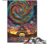 Puzzle psychédélique Eiffel 1000 pièces pour Adolescents, Cadeaux pour 14 Ans et Plus, décoration Murale, Cadeaux Uniques pour Anniversaire et Noël (50x75cm)