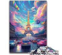 Puzzle psychédélique Eiffel 1000 pièces pour Adultes, à partir de 14 Ans, décoration d'intérieur, Jeux de Famille, Cadeaux de Noël et d'anniversaire, 26x38cm