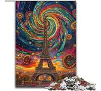 Puzzle psychédélique Eiffel 1000 pièces pour Adultes, Cadeaux, Collection de Jeux intellectuels, Beaux-Arts (50x75cm)