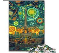 Puzzle psychédélique Eiffel 1000 pièces pour Adultes, Cadeaux, Collection de Jeux intellectuels, Beaux-Arts (26x38cm)