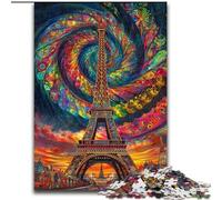 Puzzle psychédélique Eiffel 1000 pièces pour Adultes et Adolescents, à partir de 14 Ans Idées Cadeaux pour améliorer la mémoire (26x38cm)
