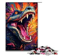 Puzzle psychédélique en Bois pour Enfants 1 000 pièces Motif Crocodile coloré décoration d'intérieur 75 x 50 cm