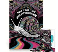Puzzle psychédélique Escargot Chevauché 1000 pièces pour Adultes, Jeu de logique Stimulant, Amusant à Partager, Bords Premium, Cadeau élégant (38x26cm)