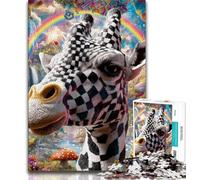 Puzzle psychédélique Girafe 1000 pièces pour Adultes et Adolescents, Jouets éducatifs, Jeux familiaux, Cadeau d'anniversaire, 50x75cm