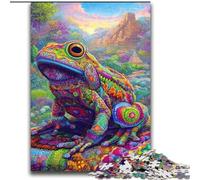 Puzzle psychédélique Grenouille 2000 pièces, Difficile à réaliser, mais Amusant et Humoristique, Cadeau d'anniversaire, décoration Murale (70x100cm)