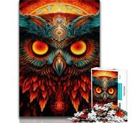 Puzzle psychédélique Hibou pour Adolescents 1000 pièces, Jeu éducatif, Jouet de défi, idéal comme Cadeau pour Toute la Famille 50x75cm