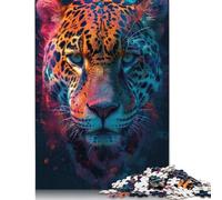 Puzzle psychédélique Jaguar, Puzzle Amusant en Carton de qualité supérieure pour Adultes, Cadeaux de Noël, 1000 pièces (75 x 50 cm)