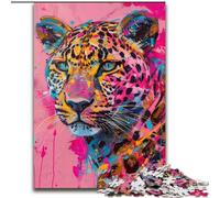 Puzzle psychédélique léopard 1000 pièces pour Adultes, pour Un Anniversaire, Une fête ou Une décoration Murale (14 Ans et Plus) (26x38cm)