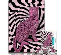 Puzzle psychédélique léopard Rose 1000 pièces pour Adolescents, Jeux éducatifs, décoration d'intérieur, à Offrir en Cadeau pour Toute la Famille 50x75cm